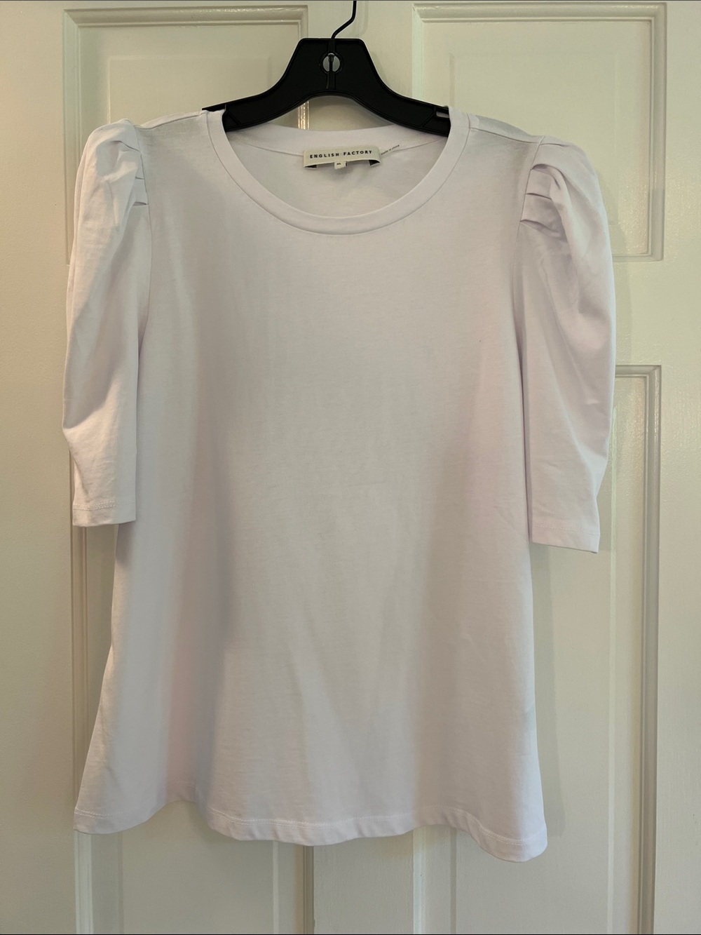 NWOT English Factory Puff Sleeve Tee Short Size XL